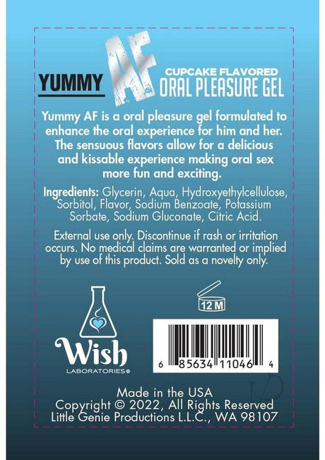 Yummy AF Oral Pleasure Flavored Gel 2.2oz - Cupcake