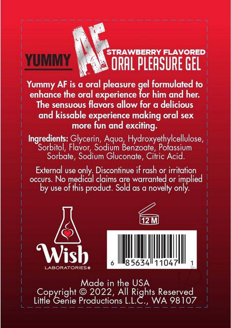 Yummy AF Oral Pleasure Flavored Gel 2.2oz - Strawberry