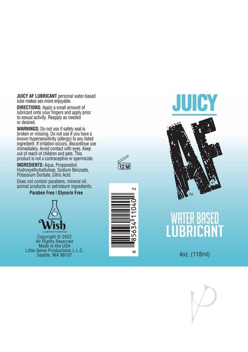 Juicy AF Water Based Lubricant 4oz