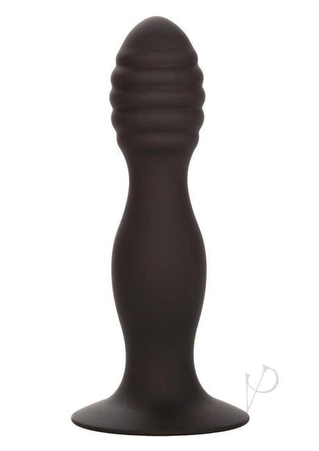 Silicone Ribbed Anal Stud - Black