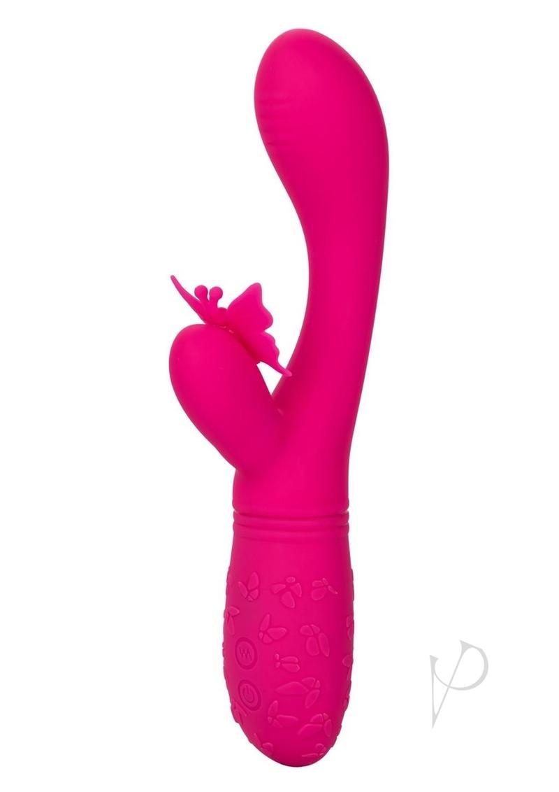 Rechargeable Butterfly Kiss Flutter Silicone Massager - Pink