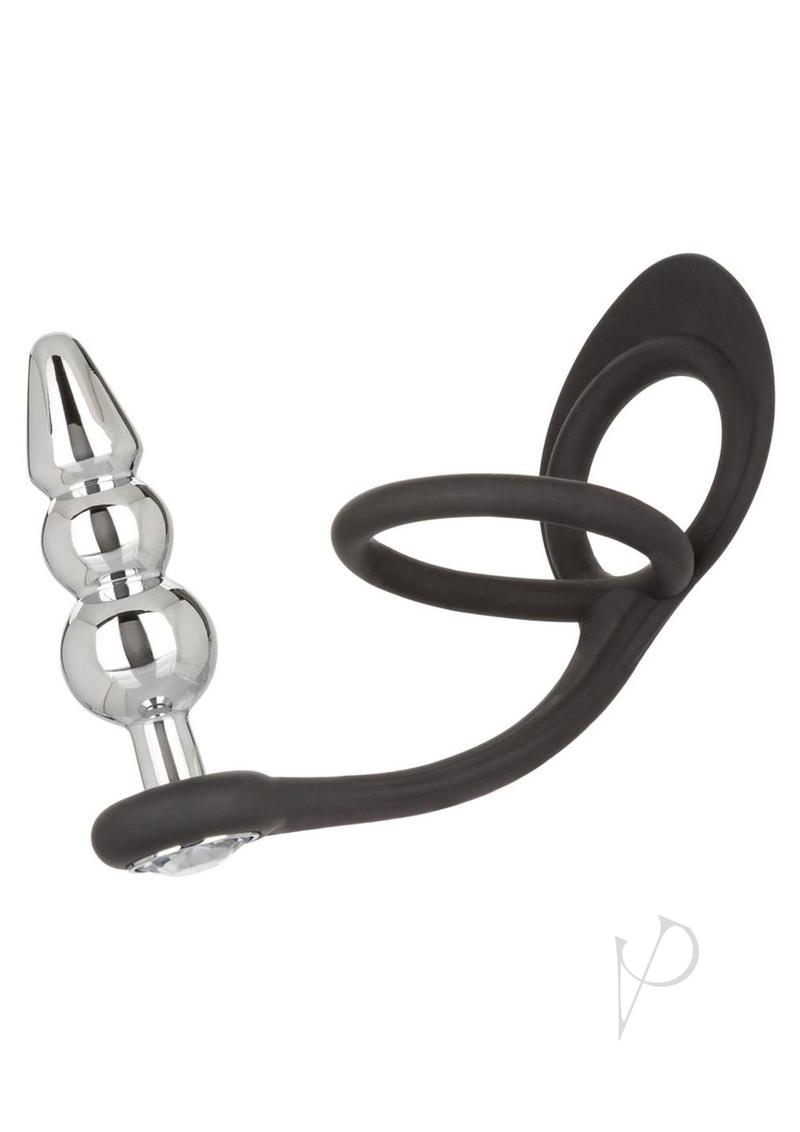 Star Fucker Beaded Plug Silicone Dual Enhancer - Black