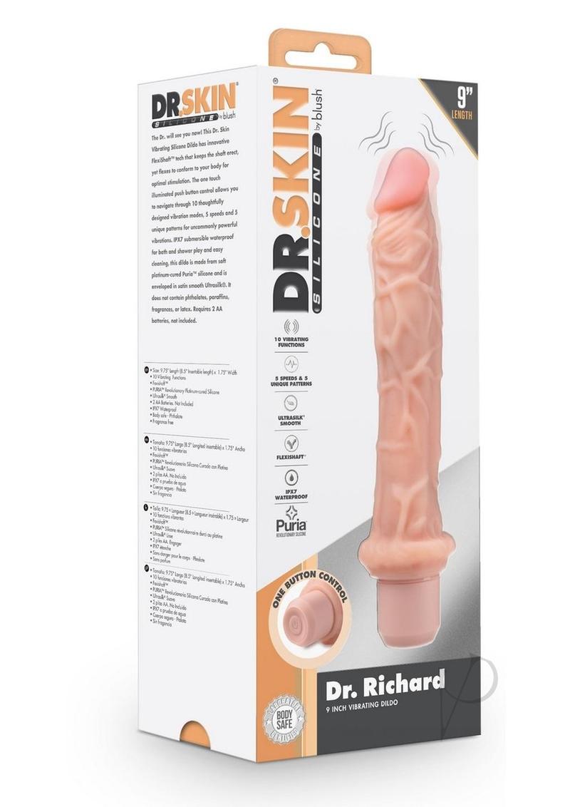 Dr. Skin Platinum Collection Silicone Dr. Richard Vibrating Dildo 9in - Vanilla