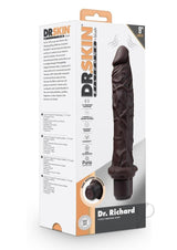 Dr. Skin Platinum Collection Silicone Dr. Richard Vibrating Dildo 9in - Chocolate