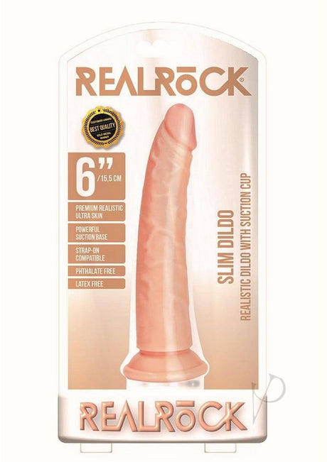 RealRock Slim Realistic Dildo with Suction Cup 6in - Vanilla