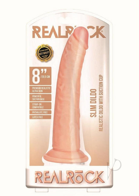 RealRock Slim Realistic Dildo with Suction Cup 8in - Vanilla