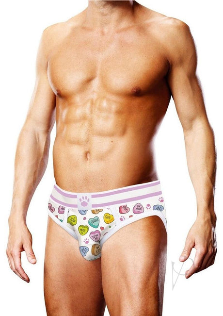 Prowler Candy Hearts Brief - Large - White