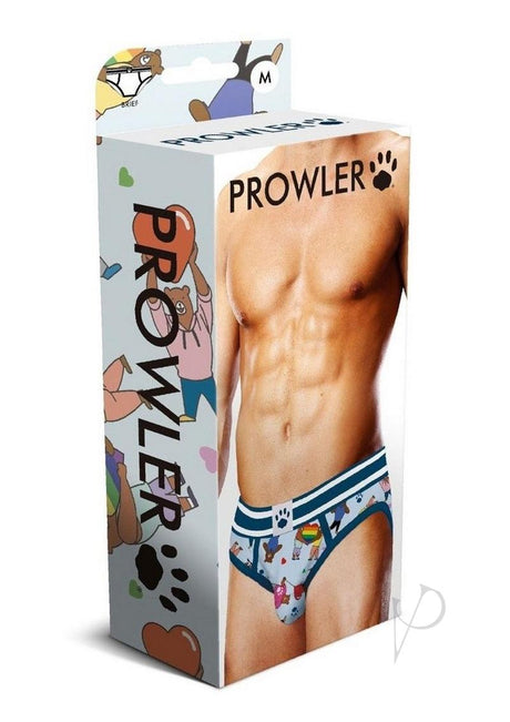 Prowler Bears with Hearts Brief - Medium - Blue