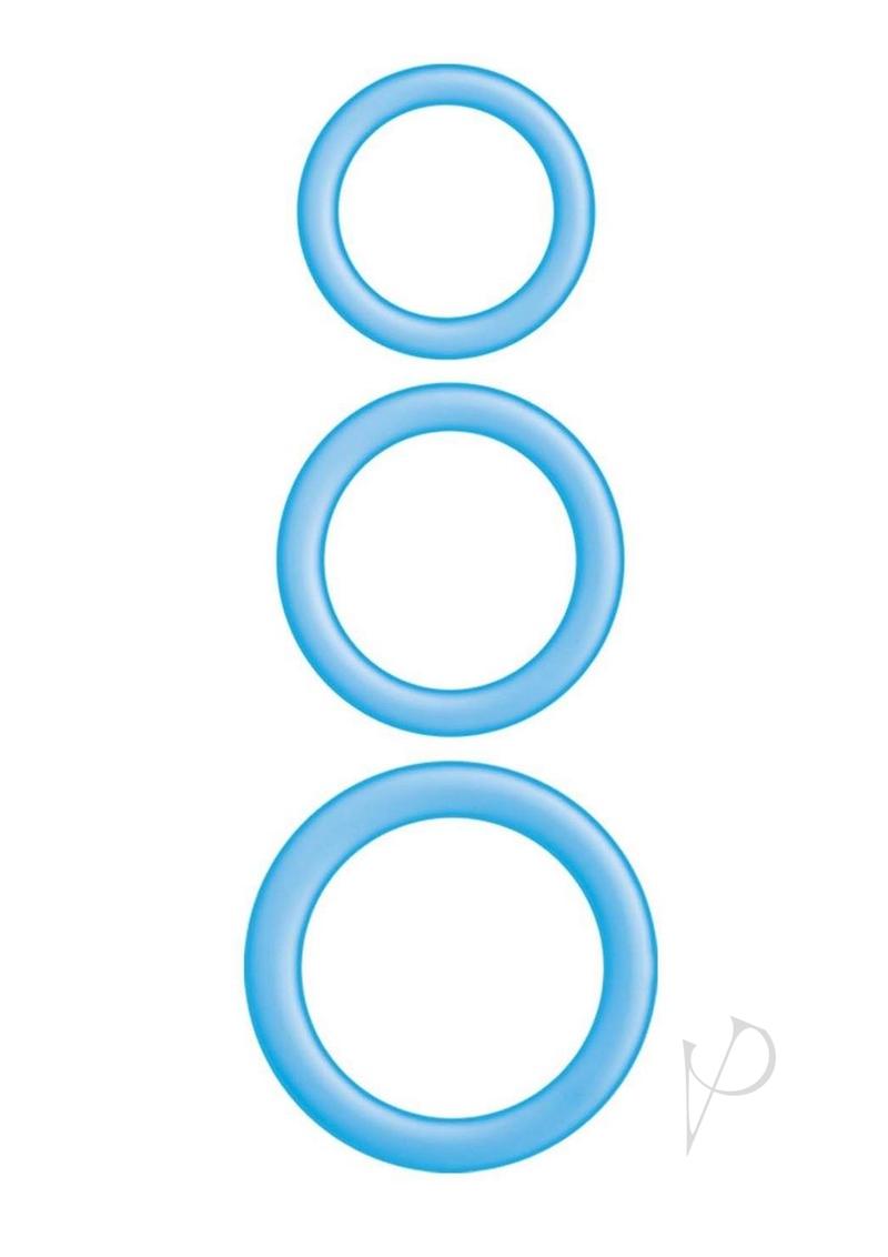 Enhancer Glow Rings Silicone Cockring - Blue