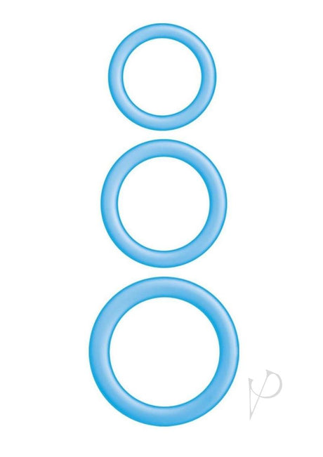 Enhancer Glow Rings Silicone Cockring - Blue