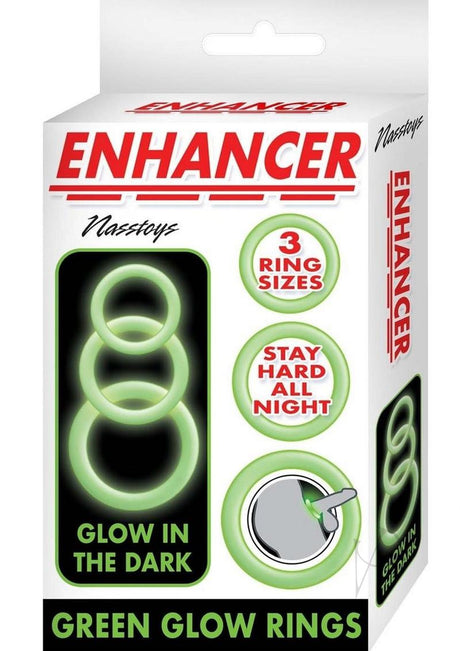 Enhancer Glow Rings Silicone Cockring - Green