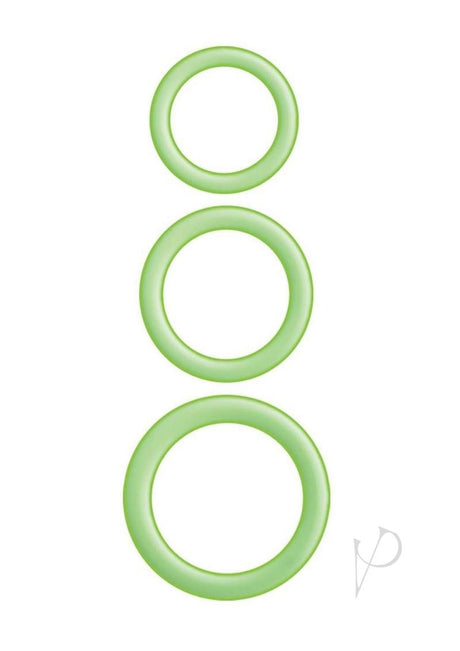 Enhancer Glow Rings Silicone Cockring - Green