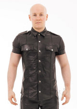 Prowler RED Leather Punch Hole Shirt - Large - Black