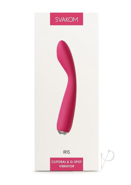 Svakom Iris Silicone G-Spot Rechargeable Vibrator - Plum Red/Silver