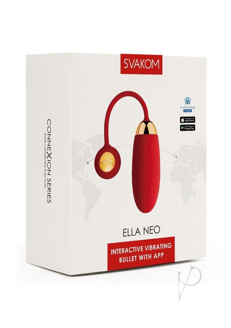 Svakom Ella Neo Silicone Interactive Bullet Vibrator - Red/Gold