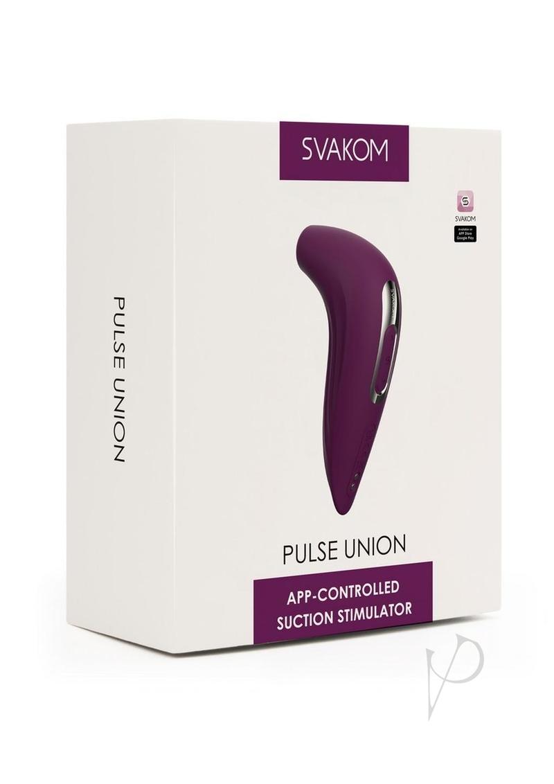 Svakom Pulse Union App Compatible Silicone Suction Stimulator - Violet/Silver