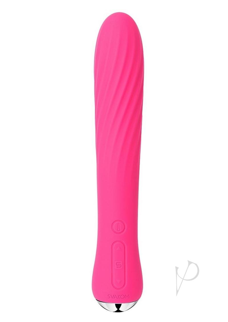 Svakom Anya Silicone Heating Vibrator - Plum Red/Silver