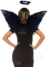 Leg Avenue Angel Wings Kit - OS - Black