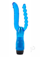 Dual Penetrator Vibrator with Anal Beads- Blue