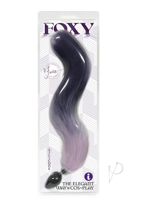 Foxy Silicone Fox Tail Butt Plug - Purple