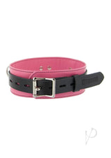 Strict Leather Deluxe Locking Collar - Pink and Black