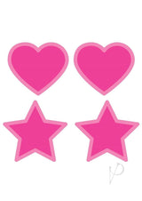 Peekaboo Glow In The Dark Hearts and Stars Pasties - Hot Pink