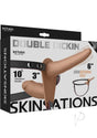 Skinsations Double Dickin Vibrating Adjustable Silicone Double Dildo Strap-On - Vanilla