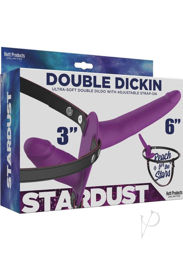 Stardust Double Dickin Silicone Double Dildo Strap-On - Purple