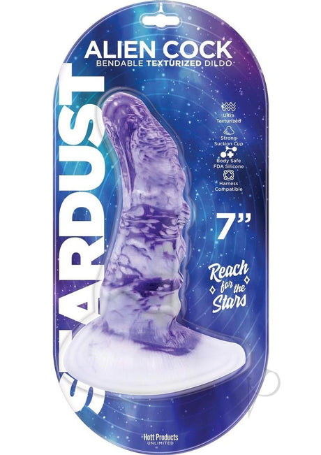 Stardust Alien Silicone Dildo 7in - Purple/White