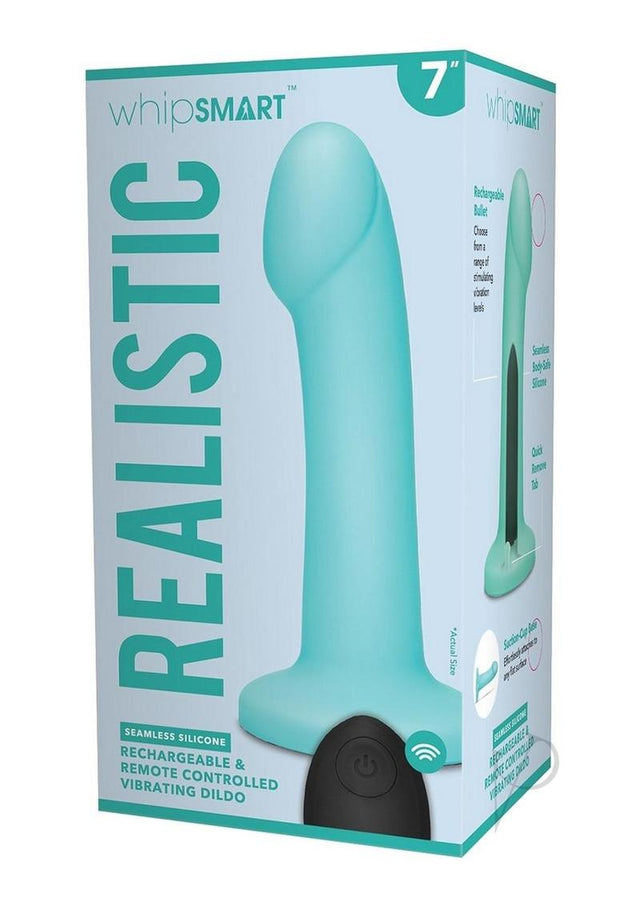 WhipSmart Remote Control Rechargeable Silicone G-Spot/P-Spot Dildo 7in - Blue