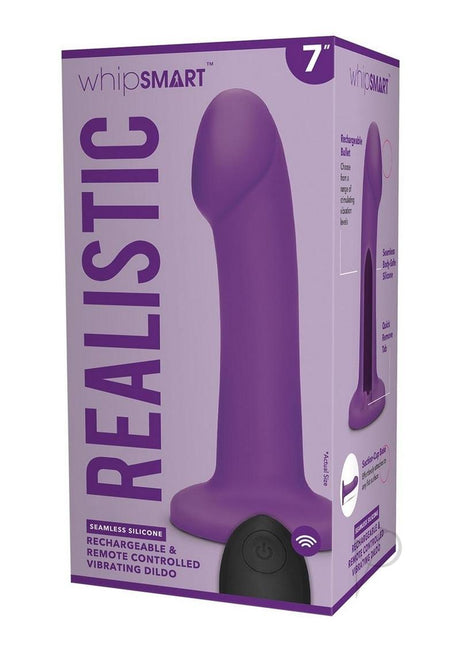 WhipSmart Remote Control Rechargeable Silicone G-Spot/P-Spot Dildo 7in - Purple