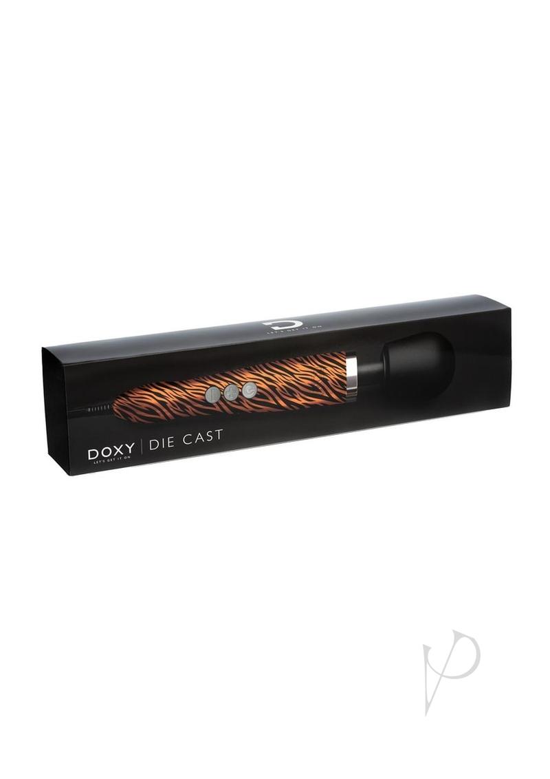 Doxy Die Cast Wand Plug-In Vibrating Body Massager Metal - Tiger Pattern