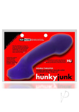 Hunkyjunk Double Thruster Textured Double Penetrator Sling - Plum Ice Purple