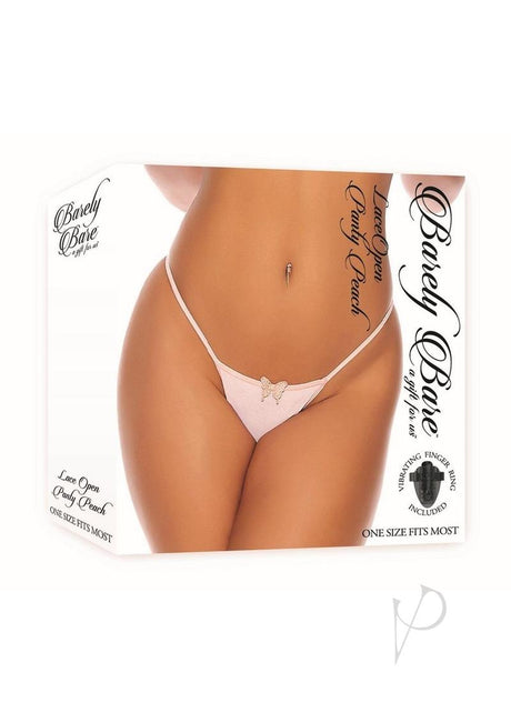 Barely Bare Lace Open Panty - O/S - Peach