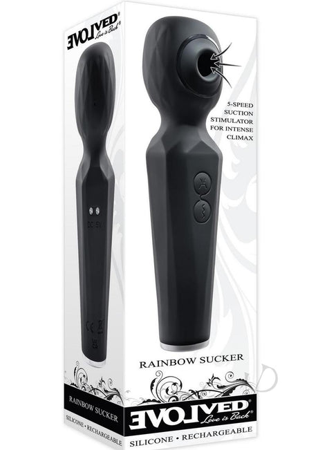 Rainbow Sucker Rechargeable Silicone Wand Vibrator