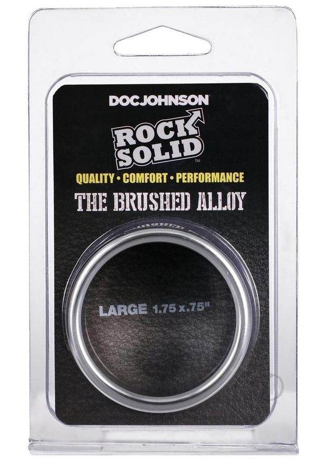 Rock Solid Brushed Alloy Aluminum Cock Ring - Large - Silver