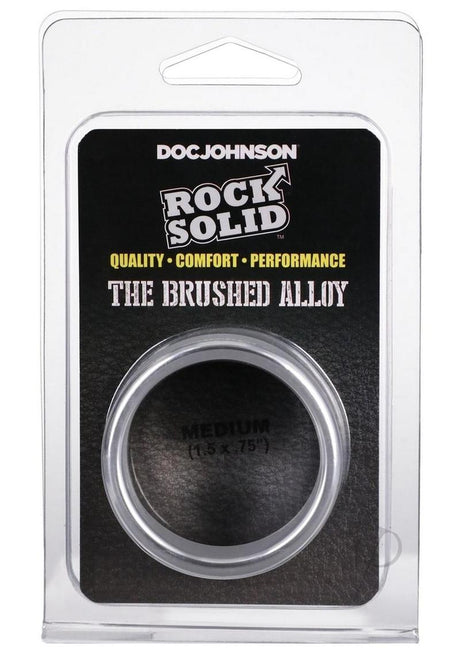 Rock Solid Brushed Alloy Aluminum Cock Ring - Medium - Silver
