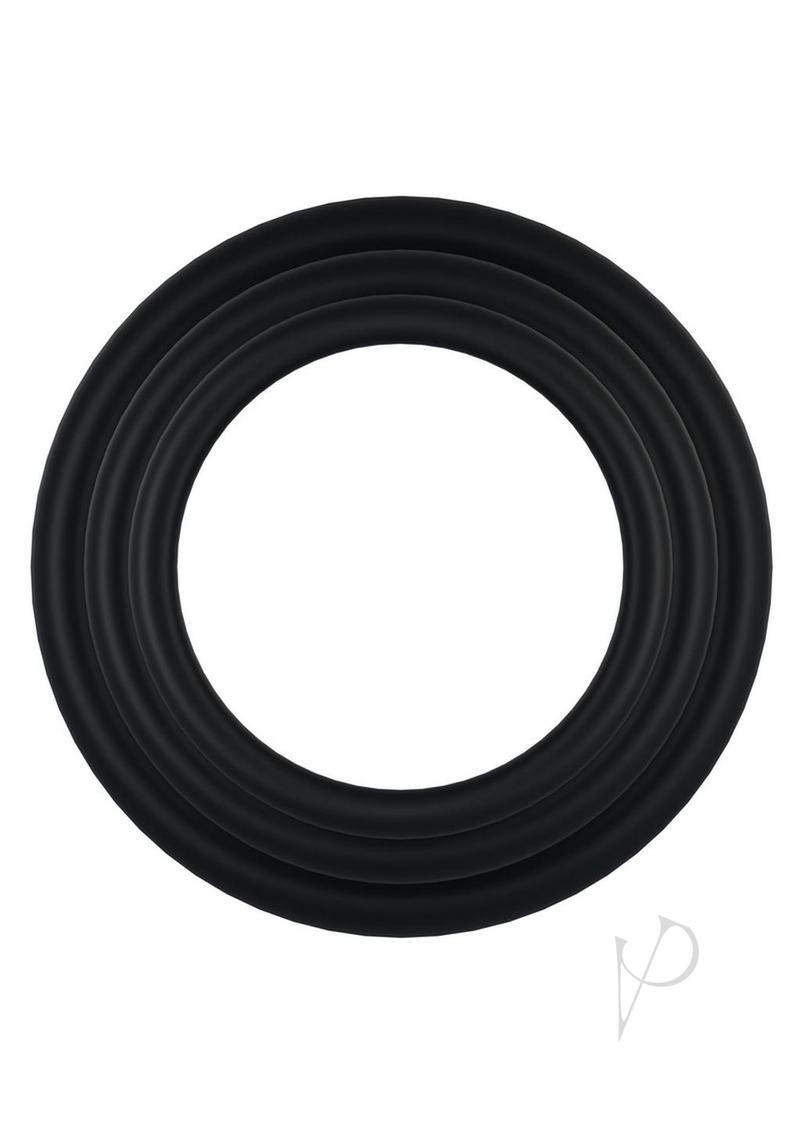 Rock Solid Tri-Pack Rubber Gasket Cock Ring - Black