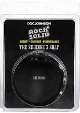 Rock Solid The Silicone 5 Snap Adjustable Cock Ring - Black