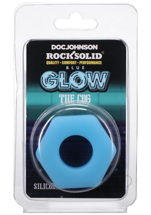 Rock Solid The Cog Silicone Cock Ring - Blue