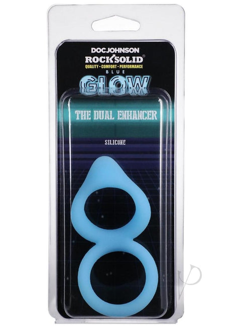 Rock Solid Dual Enhancer Glow in the Dark Silicone Ring - Blue