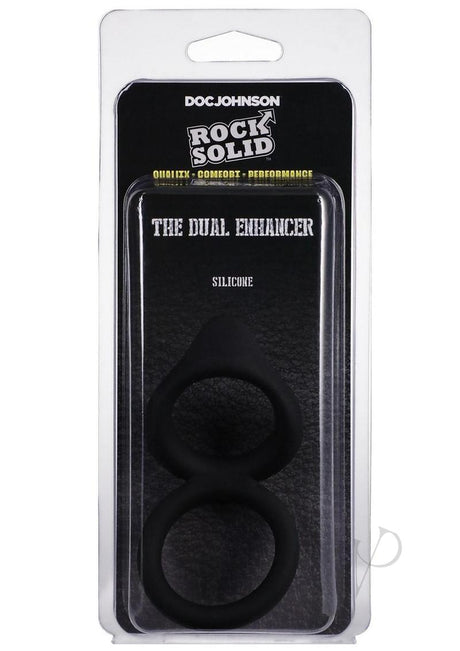 Rock Solid Dual Enhancer Silicone Ring - Black