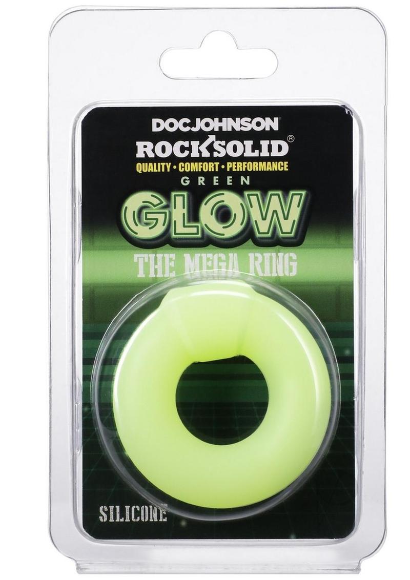 Rock Solid The Mega Ring Glow in the Dark Silicone Cock Ring - Green