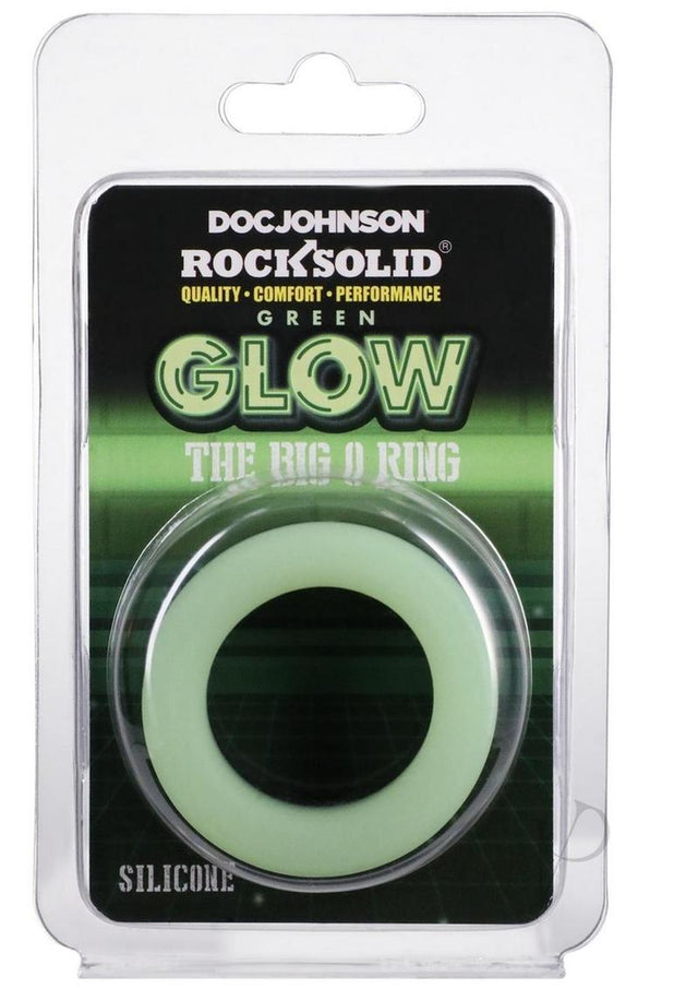 Rock Solid The Big O Glow in the Dark Silicone Cock Ring - Green/Black