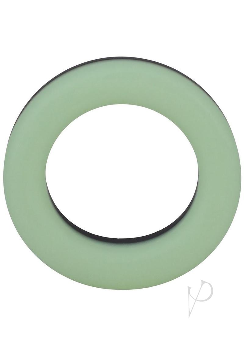 Rock Solid The Big O Glow in the Dark Silicone Cock Ring - Green/Black