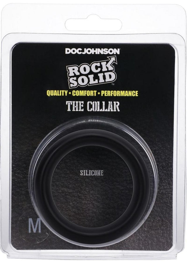 Rock Solid The Silicone Collar Cock Ring - Medium - Black