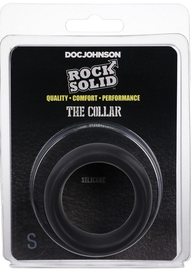Rock Solid The Silicone Collar Cock Ring - Small - Black