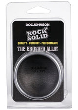 Rock Solid Brushed Alloy Aluminum Cock Ring - XLarge - Silver