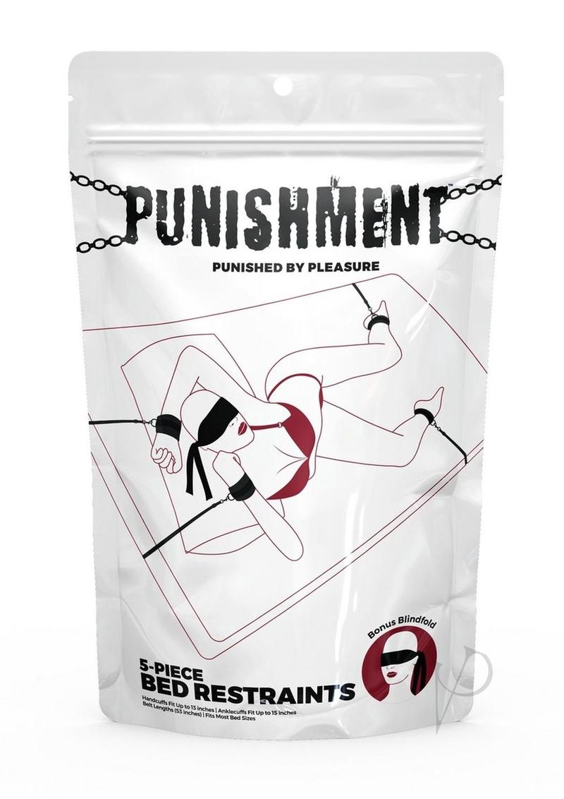 Punishment Bed Restraints (5 Piece Set) - Black