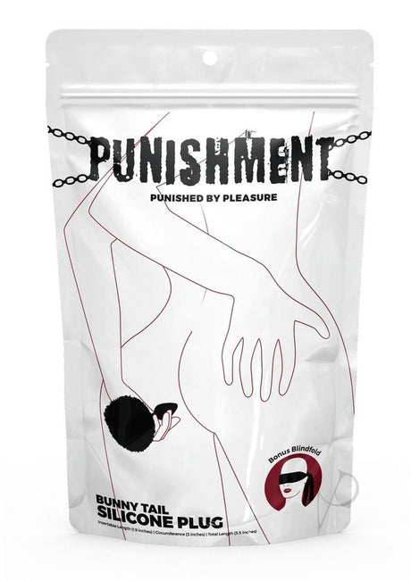 Punishment Bunny Tail Silicone Butt Plug - Black